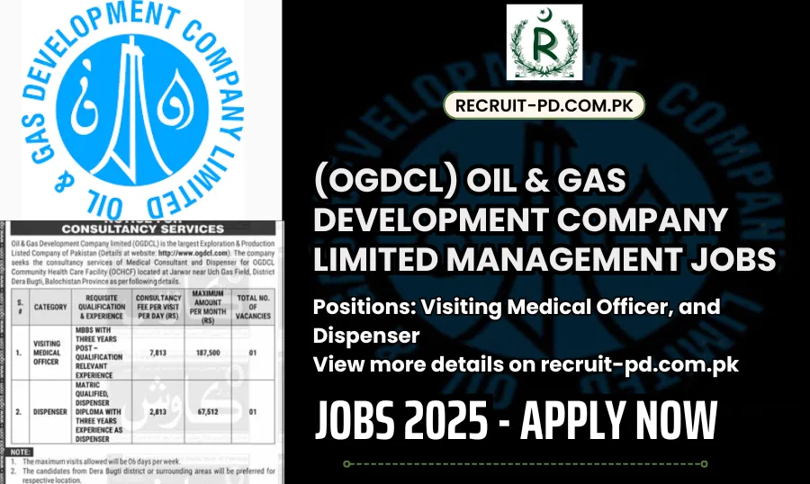 (OGDCL) Oil & Gas Development Company Limited Management Jobs 2025